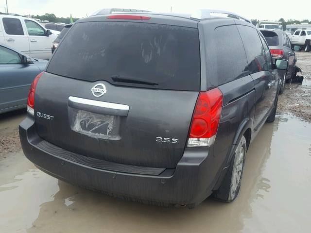 5N1BV28U38N118518 - 2008 NISSAN QUEST S GRAY photo 4