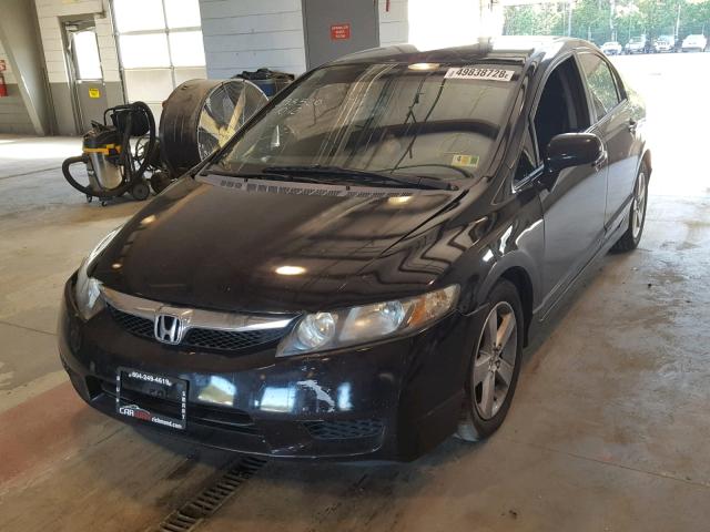 2HGFA16619H324707 - 2009 HONDA CIVIC LX-S BLACK photo 2