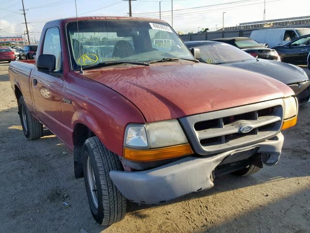 1FTYR10C4YPB02414 - 2000 FORD RANGER RED photo 1