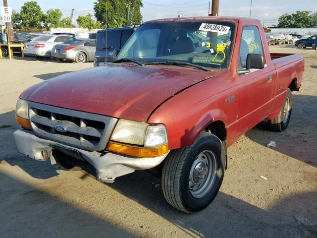 1FTYR10C4YPB02414 - 2000 FORD RANGER RED photo 2