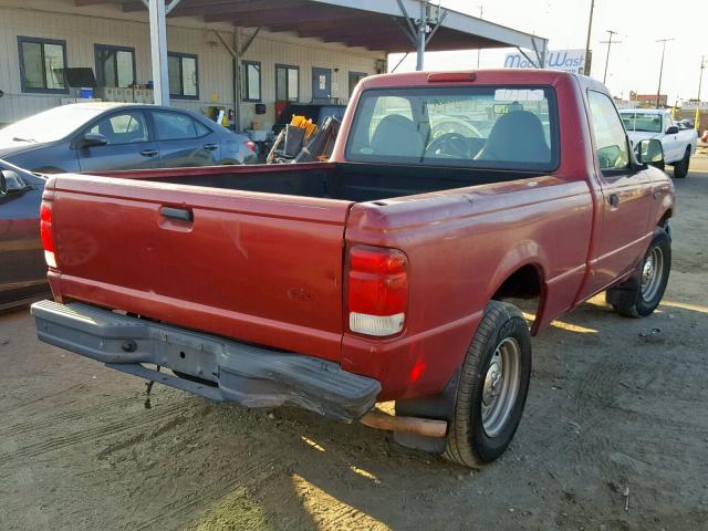 1FTYR10C4YPB02414 - 2000 FORD RANGER RED photo 4