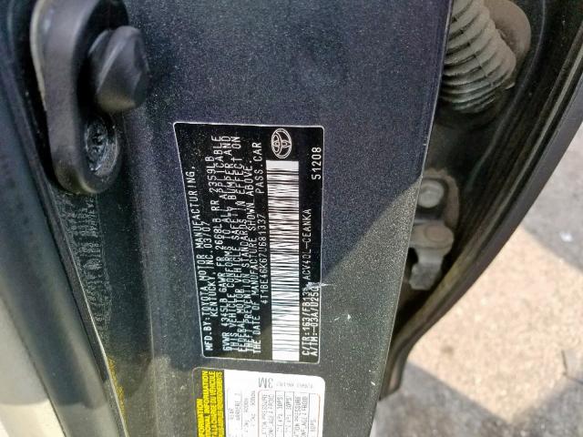 4T1BE46K67U681337 - 2007 TOYOTA CAMRY NEW GRAY photo 10