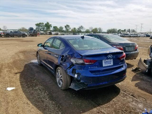 5NPD84LF6HH099679 - 2017 HYUNDAI ELANTRA BLUE photo 3