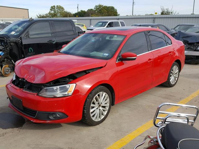 3VWLX7AJ8BM377214 - 2011 VOLKSWAGEN JETTA SEL RED photo 2