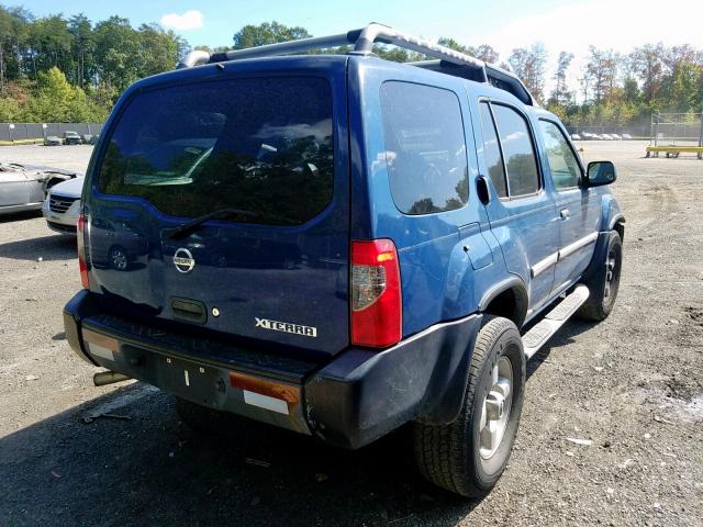 5N1ED28YX2C525614 - 2002 NISSAN XTERRA XE BLUE photo 4