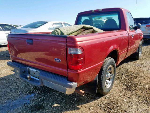 1FTYR10D22PA84382 - 2002 FORD RANGER RED photo 4