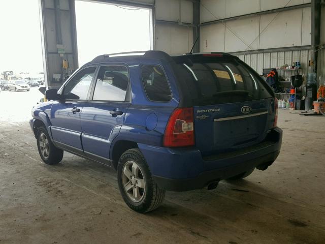 KNDJF723097568949 - 2009 KIA SPORTAGE L BLUE photo 3