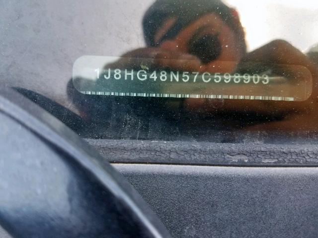 1J8HG48N57C598903 - 2007 JEEP COMMANDER შავი ფოტო 10