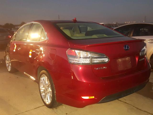 JTHBB1BA4A2026930 - 2010 LEXUS HS 250H BURGUNDY photo 3