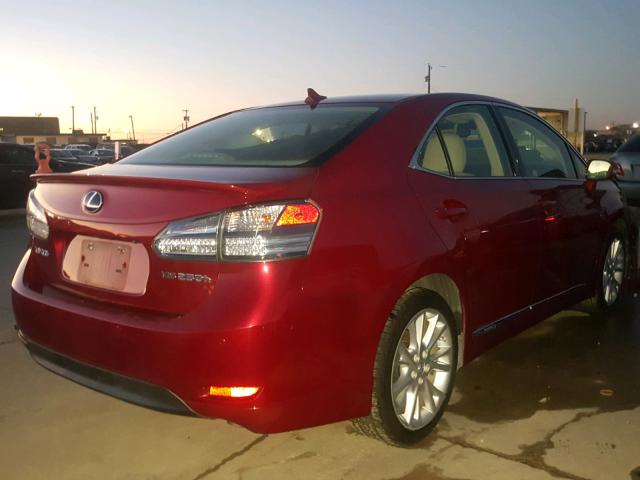 JTHBB1BA4A2026930 - 2010 LEXUS HS 250H BURGUNDY photo 4