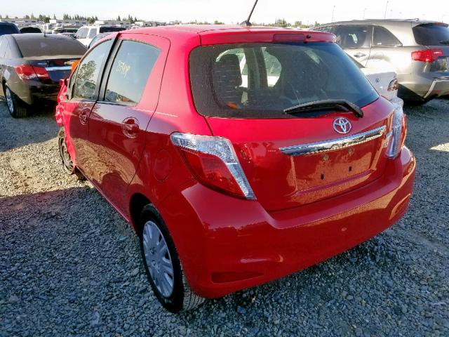 JTDKTUD37CD526179 - 2012 TOYOTA YARIS RED photo 3