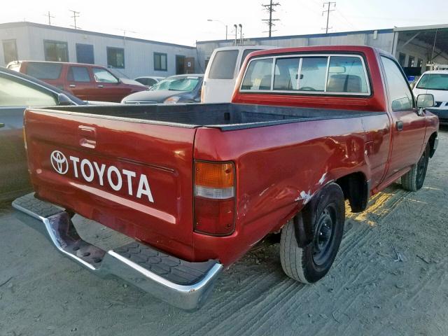 JT4RN81A2P5166015 - 1993 TOYOTA PICKUP 1/2 RED photo 4