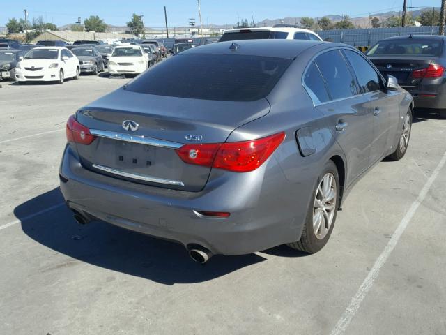 JN1BV7AP4FM357586 - 2015 INFINITI Q50 BASE GRAY photo 4