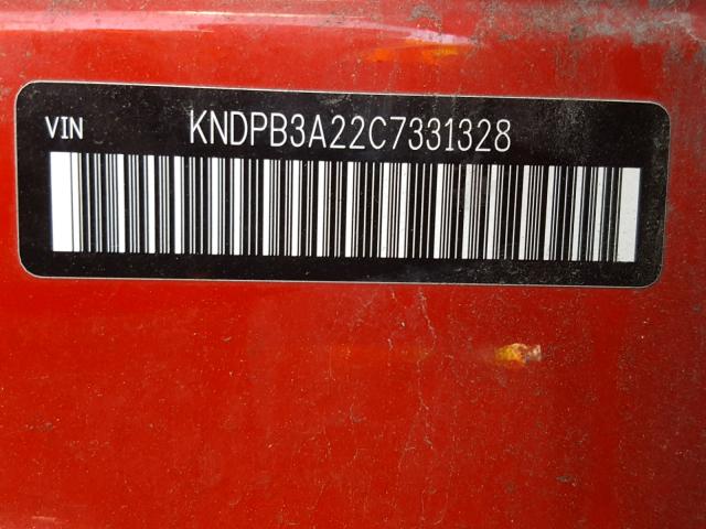 KNDPB3A22C7331328 - 2012 KIA SPORTAGE B RED photo 10