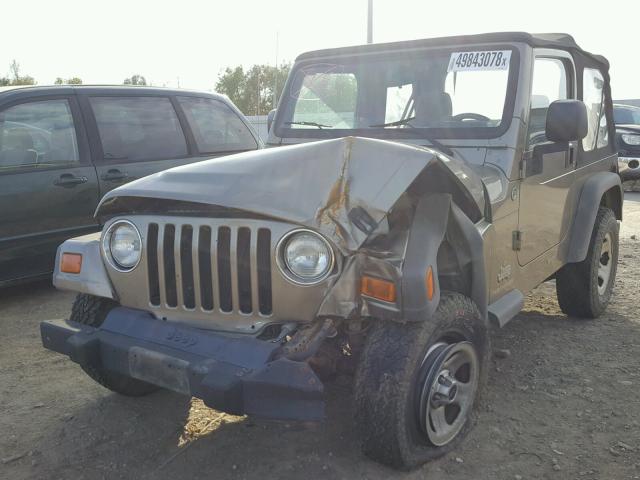 1J4FA29S85P314608 - 2005 JEEP WRANGLER / BEIGE photo 2