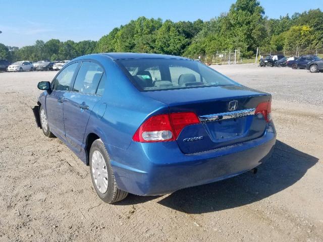 2HGFA1F39AH506018 - 2010 HONDA CIVIC VP BLUE photo 3