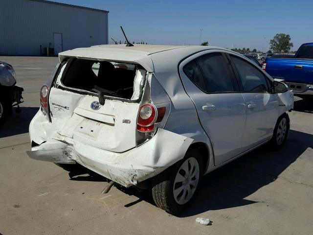 JTDKDTB36D1535470 - 2013 TOYOTA PRIUS C WHITE photo 4