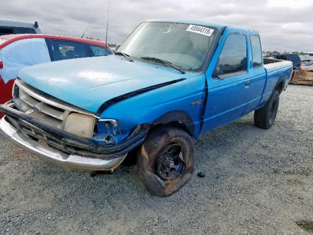 1FTCR15X4TPA46974 - 1996 FORD RANGER SUP BLUE photo 2