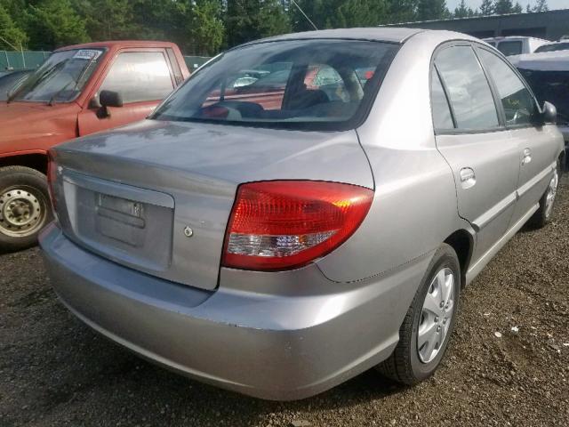 KNADC125X56380232 - 2005 KIA RIO SILVER photo 4