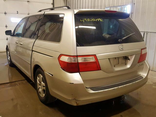 5FNRL38765B101098 - 2005 HONDA ODYSSEY EX SILVER photo 3