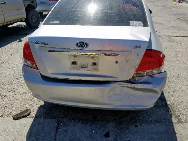 KNAFE222995610370 - 2009 KIA SPECTRA EX SILVER photo 9