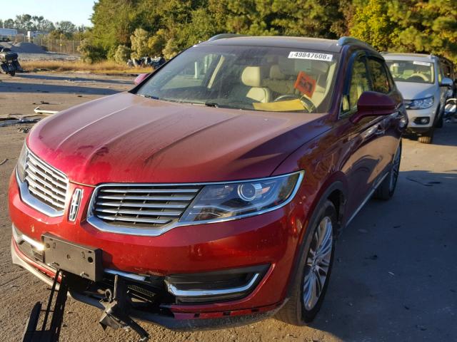 2LMPJ6LR7HBL38630 - 2017 LINCOLN MKX RESERV RED photo 2