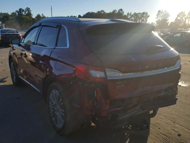 2LMPJ6LR7HBL38630 - 2017 LINCOLN MKX RESERV RED photo 3