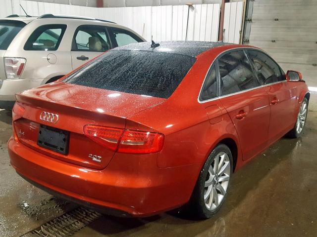 WAUKFAFL6DN022458 - 2013 AUDI A4 PRESTIG ORANGE photo 4