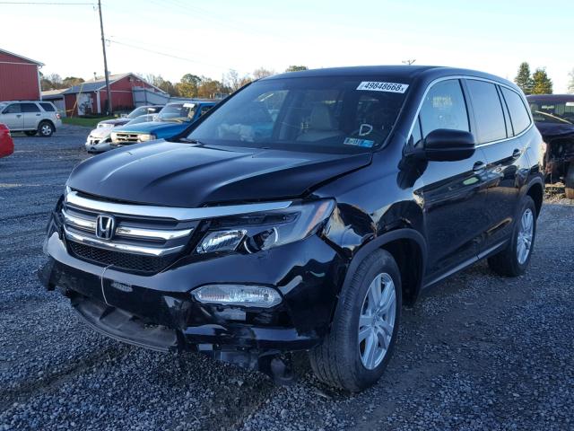 5FNYF6H18HB053561 - 2017 HONDA PILOT LX BLACK photo 2