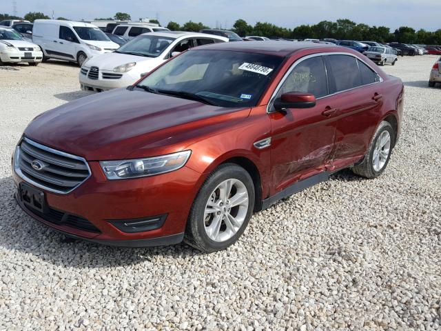 1FAHP2E8XEG159413 - 2014 FORD TAURUS SEL RED photo 2