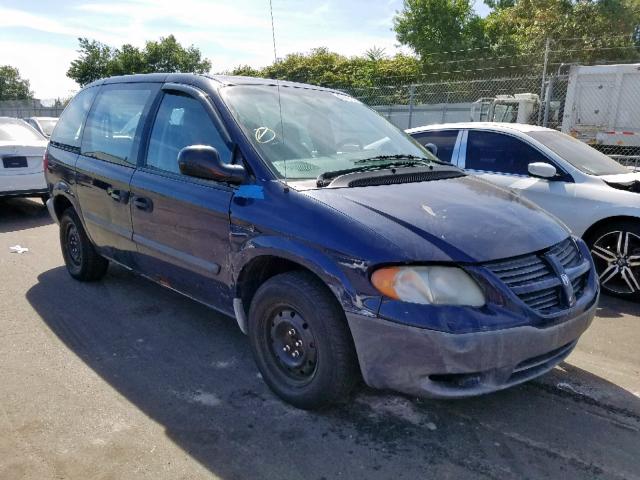 1D4GP25B25B283824 - 2005 DODGE CARAVAN SE BLUE photo 1