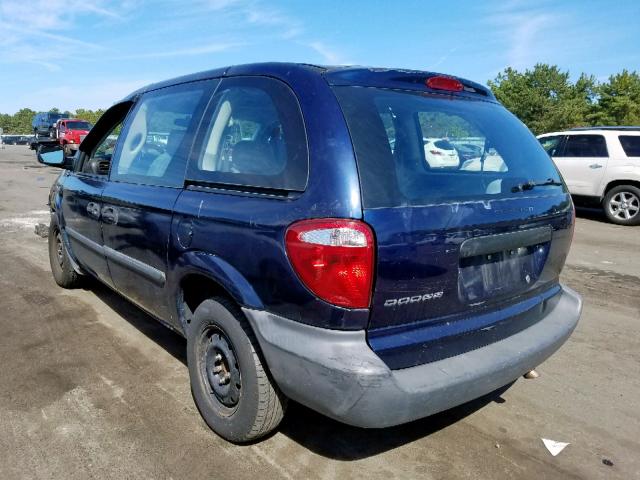 1D4GP25B25B283824 - 2005 DODGE CARAVAN SE BLUE photo 3