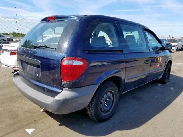 1D4GP25B25B283824 - 2005 DODGE CARAVAN SE BLUE photo 4