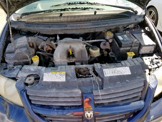 1D4GP25B25B283824 - 2005 DODGE CARAVAN SE BLUE photo 7