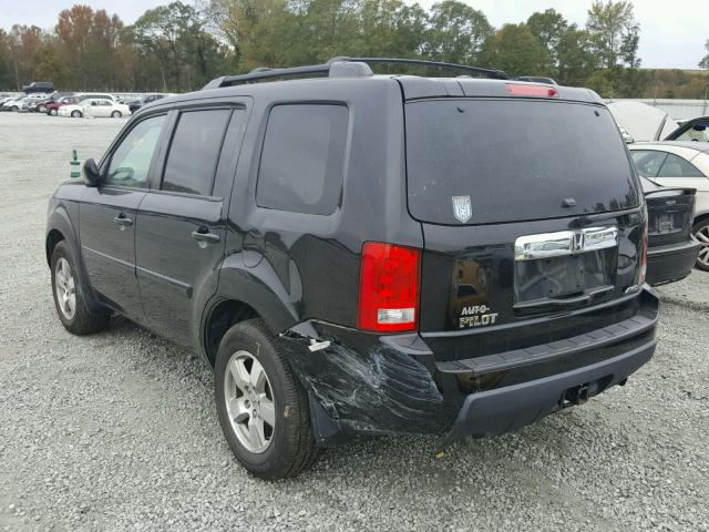 5FNYF4H76BB099471 - 2011 HONDA PILOT EXLN BLACK photo 3