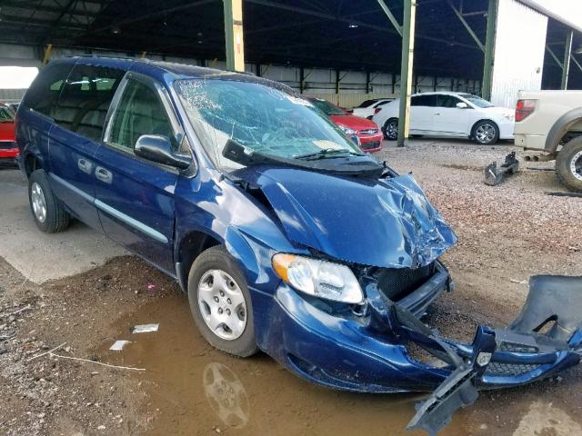 1B4GP24372B627406 - 2002 DODGE GRAND CARA BLUE photo 1