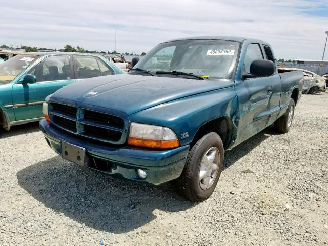 1B7GL23Y0VS140225 - 1997 DODGE DAKOTA GREEN photo 2