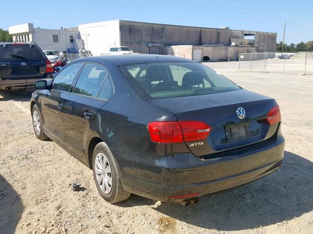 3VW2K7AJ2DM294388 - 2013 VOLKSWAGEN JETTA BASE 黑色 照片 3