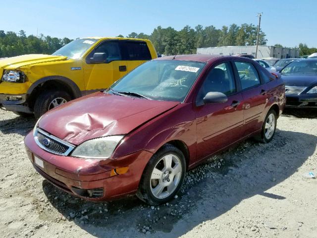 1FAHP34N47W364926 - 2007 FORD FOCUS ZX4 MAROON photo 2