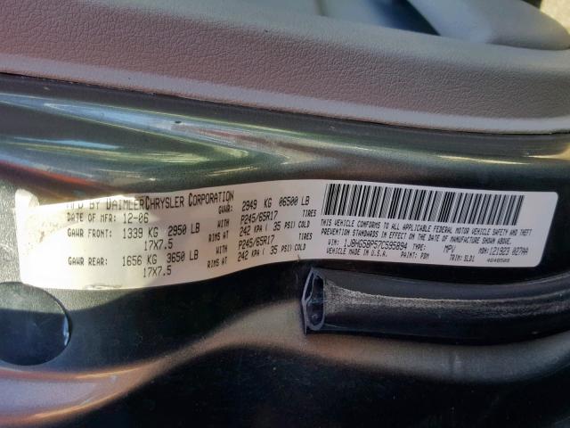 1J8HG58P57C595894 - 2007 JEEP COMMANDER ნაცრისფერი ფოტო 10