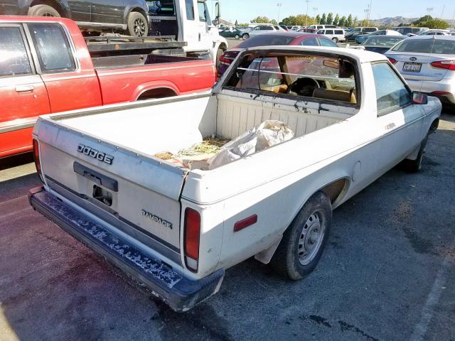 1B7EZ44C8ED282475 - 1984 DODGE RAMPAGE WHITE photo 4