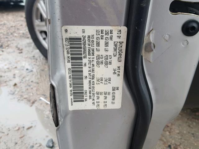 2A4GM68456R682766 - 2006 CHRYSLER PACIFICA T SILVER photo 10