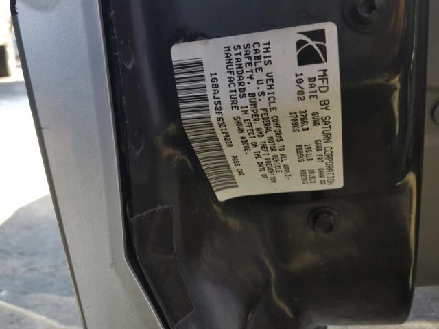 1G8AJ52F63Z109220 - 2003 SATURN ION LEVEL SILVER photo 10