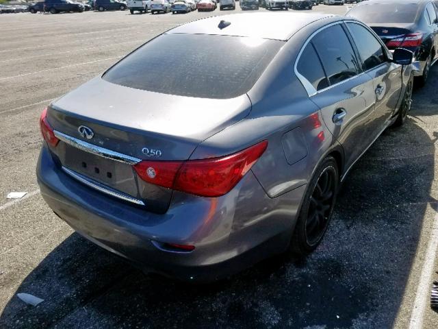 JN1BV7AP3EM690375 - 2014 INFINITI Q50 BASE CHARCOAL photo 4