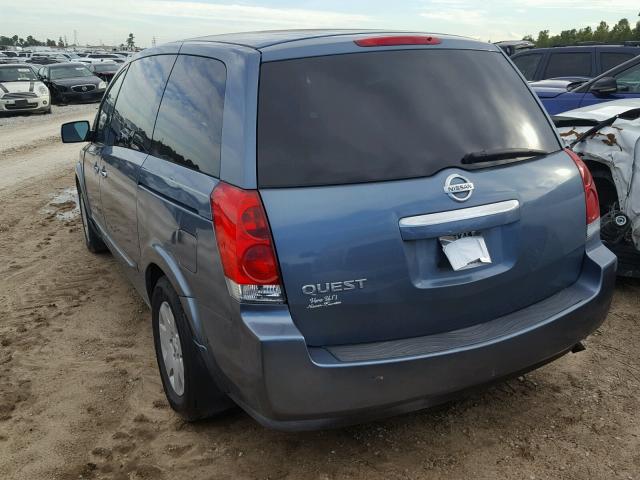 5N1BV28U68N108386 - 2008 NISSAN QUEST S BLUE photo 3