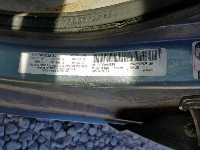 1C3LC46K88N264929 - 2008 CHRYSLER SEBRING LX BLUE photo 10