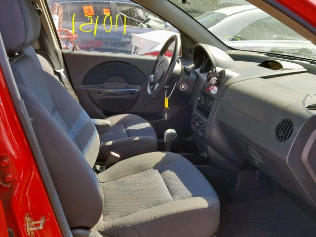 KL1TD66627B703721 - 2007 CHEVROLET AVEO BASE Қызыл фото 5