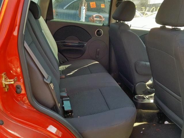 KL1TD66627B703721 - 2007 CHEVROLET AVEO BASE Қызыл фото 6