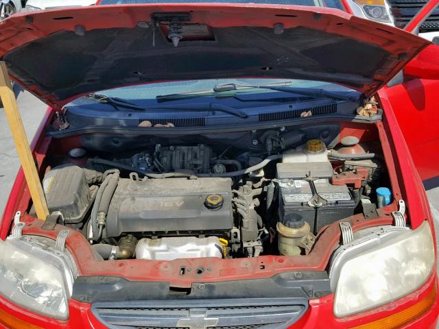 KL1TD66627B703721 - 2007 CHEVROLET AVEO BASE Қызыл фото 7
