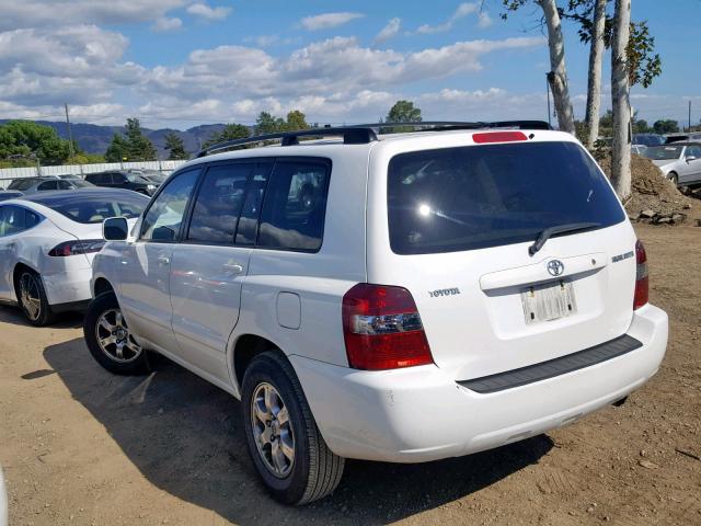 JTEGD21A360143700 - 2006 TOYOTA HIGHLANDER WHITE photo 3